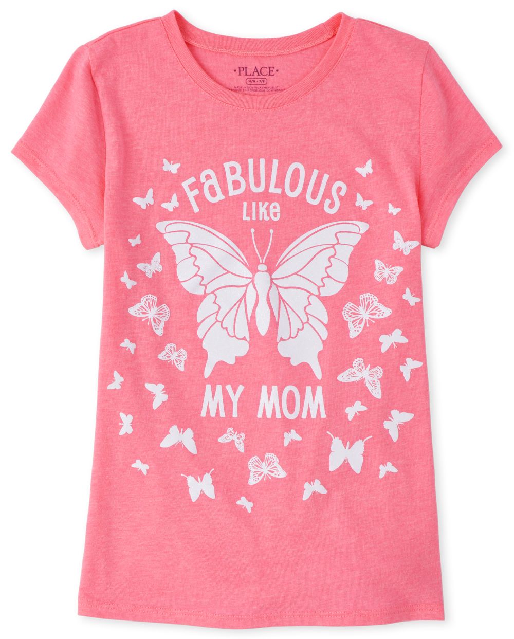 Girls Glitter Mom Butterfly Graphic Tee - Pink T-Shirt - The Children's ...