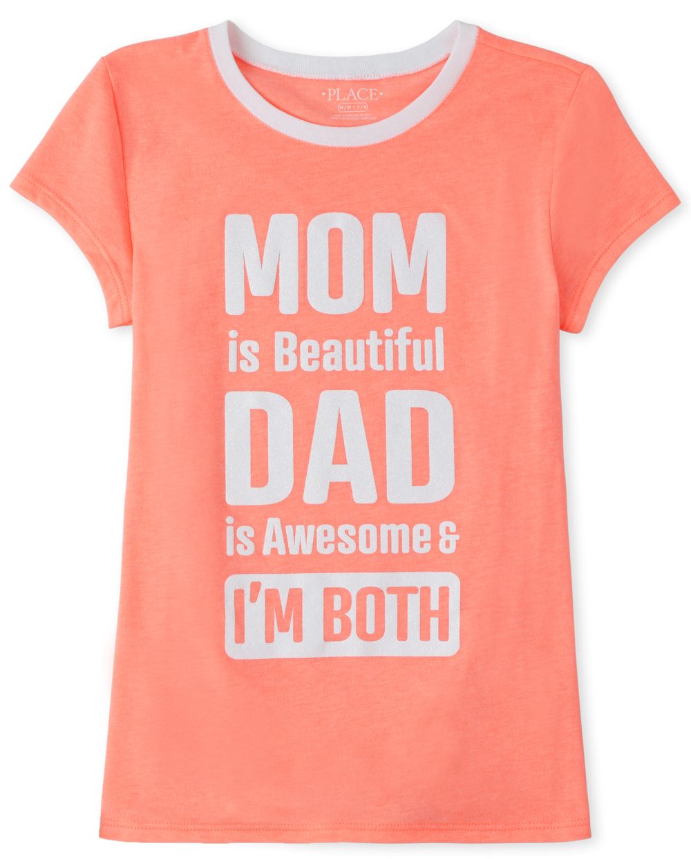 

Girls Foil Mom And Dad Graphic Tee - Orange T-Shirt - The Children's Place