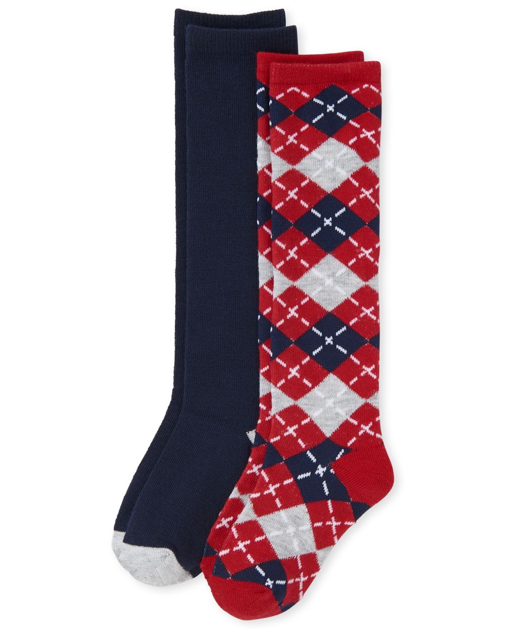 Girls Argyle Knee Socks 2Pack