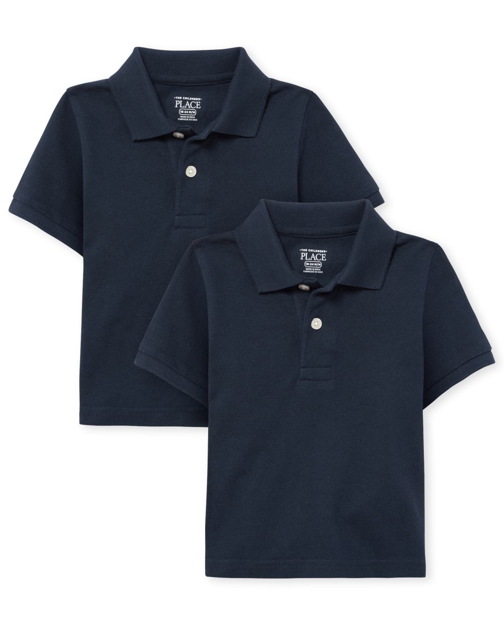 

s Baby And Toddler Boys Uniform Pique Polo 2-Pack - Blue - The Children's Place
