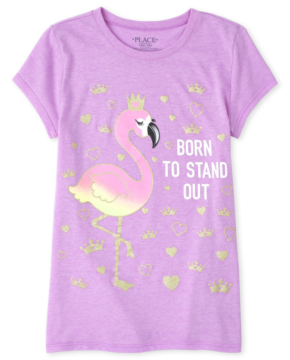 

s Glitter Flamingo Graphic Tee - Purple T-Shirt - The Children's Place