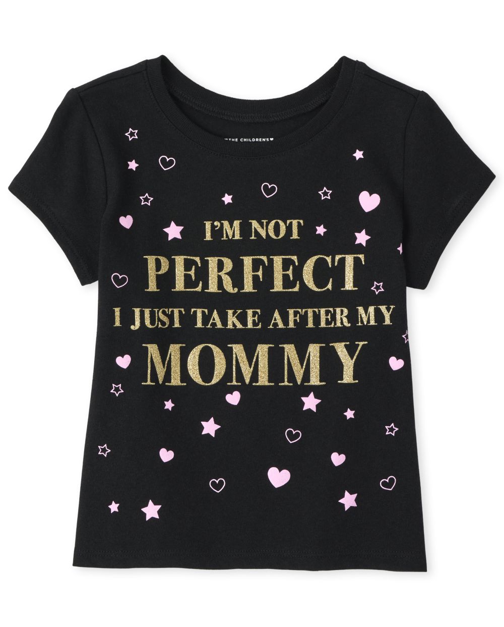 

s Baby And Toddler Glitter Mommy Graphic Tee - Black T-Shirt - The Children's Place