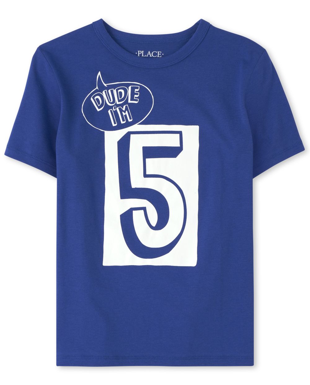 

s Boys Birthday Dude I'm 5 Graphic Tee - Blue T-Shirt - The Children's Place