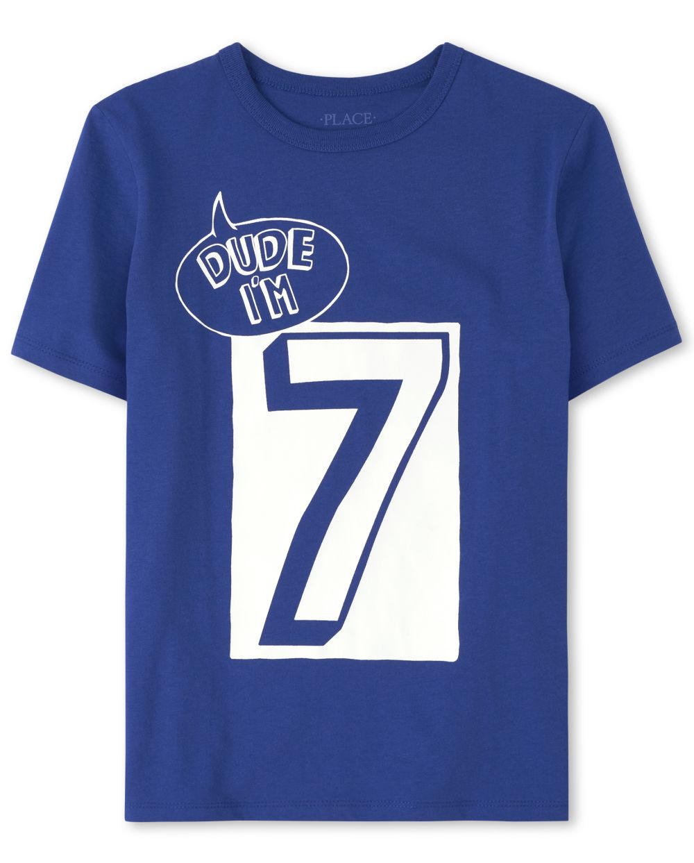 

s Boys Birthday Dude I'm 7 Graphic Tee - Blue T-Shirt - The Children's Place