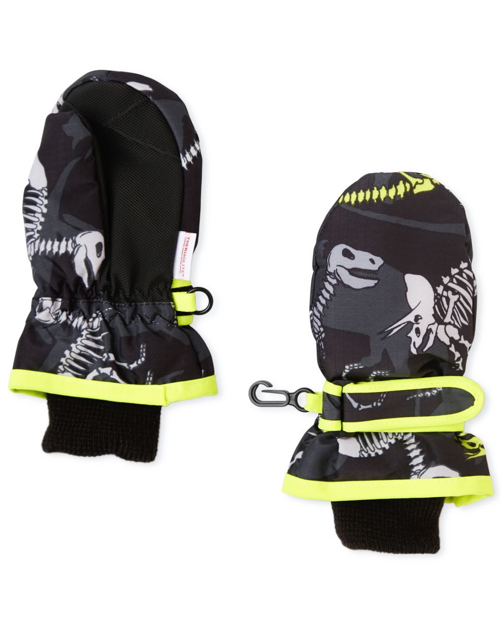 

s Toddler Boys Dino Ski Mittens - Black - The Children's Place