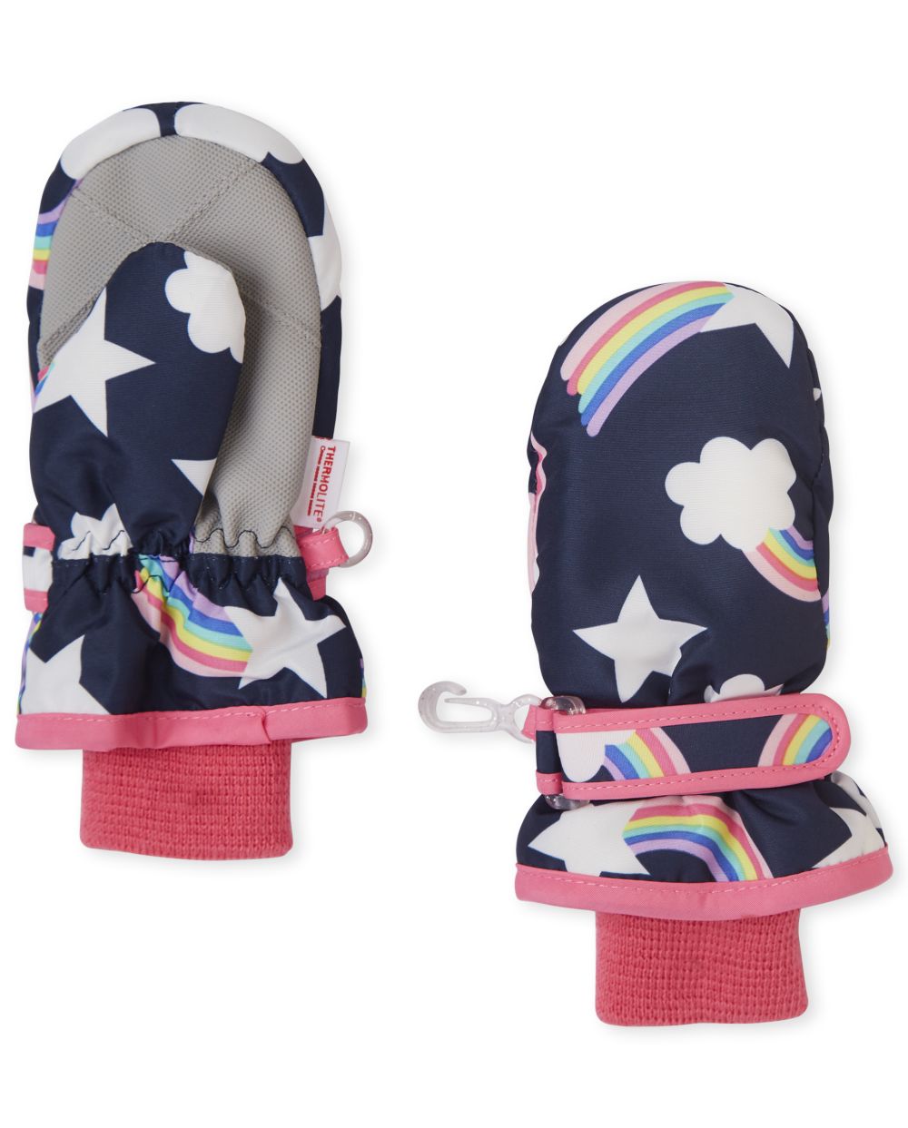 

s Toddler Rainbow Ski Mittens - Blue - The Children's Place
