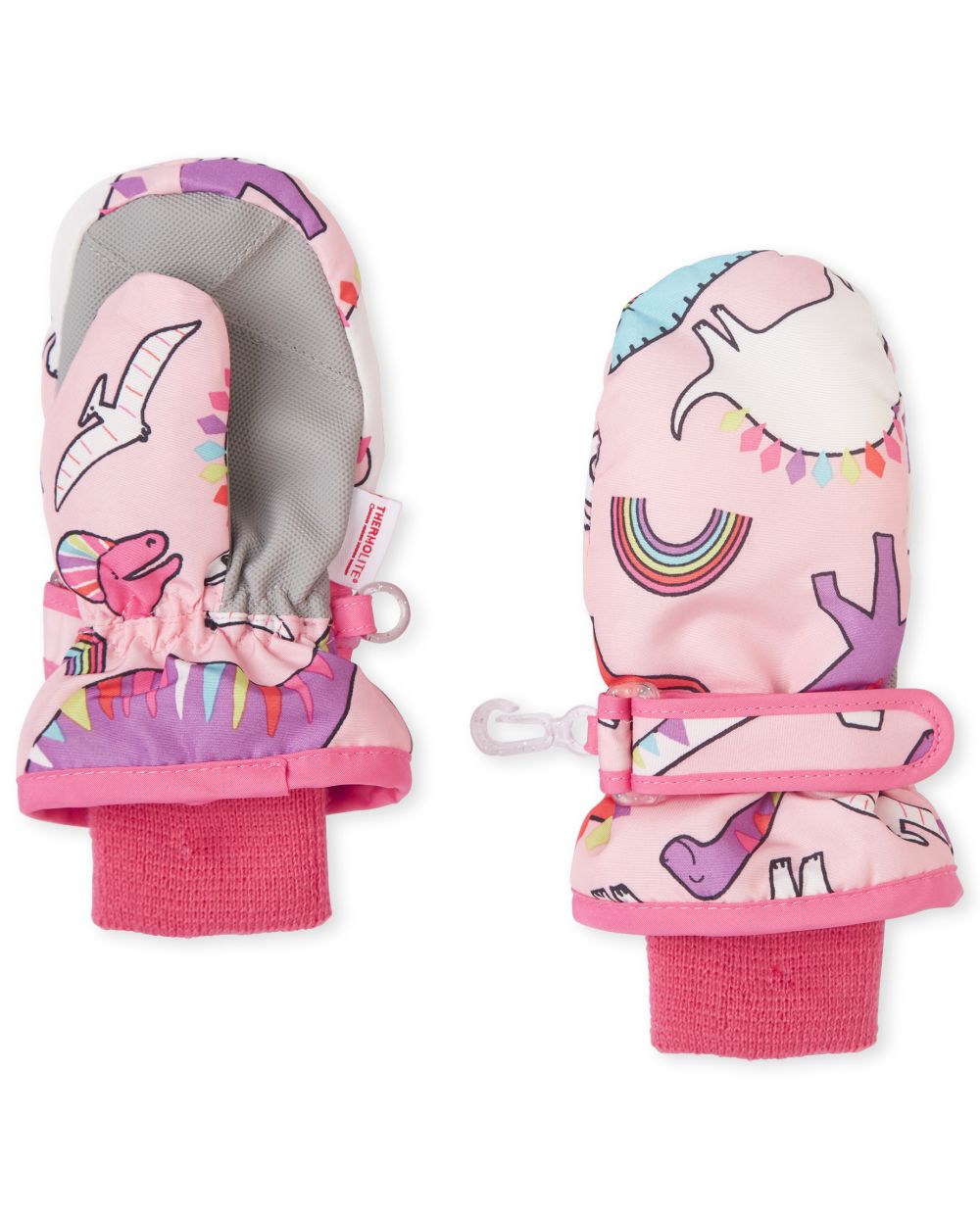 

s Toddler Dino Ski Mittens - Pink - The Children's Place