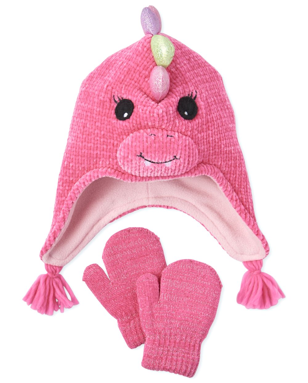 

s Toddler Dino Hat And Mittens Set - Pink - The Children's Place