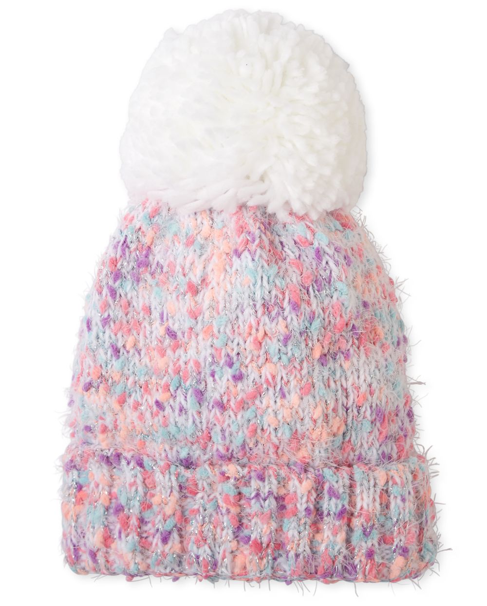 

Girls Rainbow Chenille Pom Pom Beanie - Multi - The Children's Place
