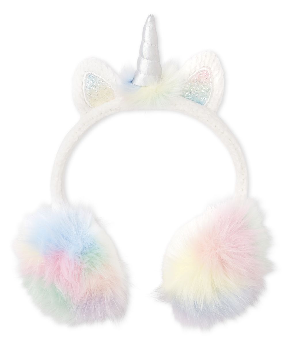 

Girls Glitter Unicorn Chenille Ear Muffs - White - The Children's Place