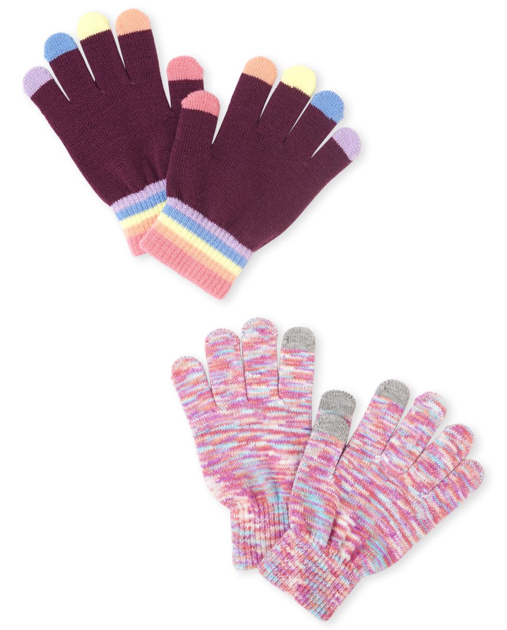 

Girls Rainbow Texting Gloves 2-Pack - Multi - The Children's Place