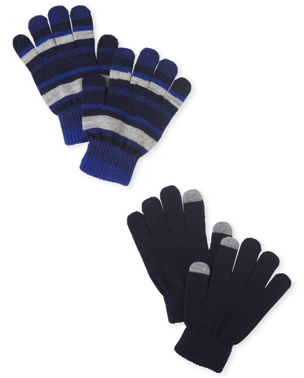 

Boys Boys Striped Texting Gloves 2-Pack - Blue - The Children's Place