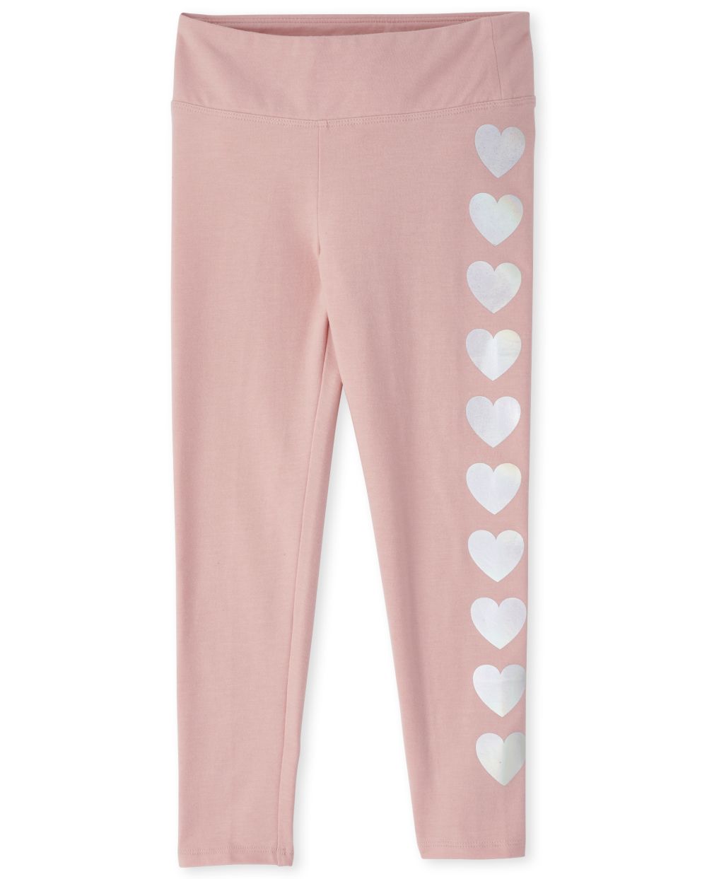 

Girls Heart Side Stripe Active Leggings - Pink - The Children's Place
