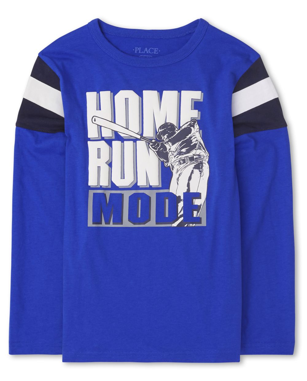 

s Boys Striped Graphic Top - Blue - The Children's Place