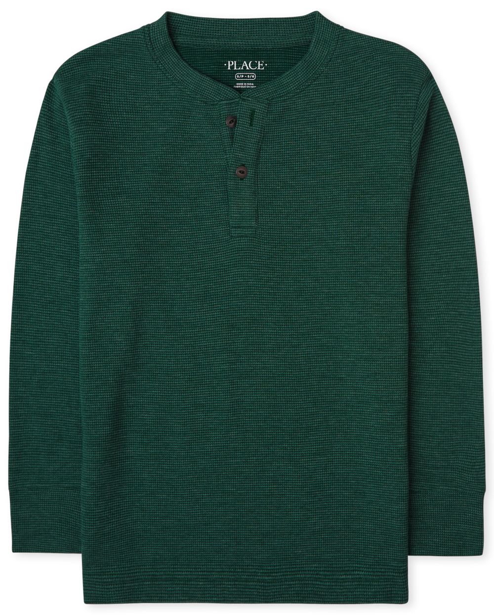 

Boys Boys Thermal Henley Top - Green - The Children's Place