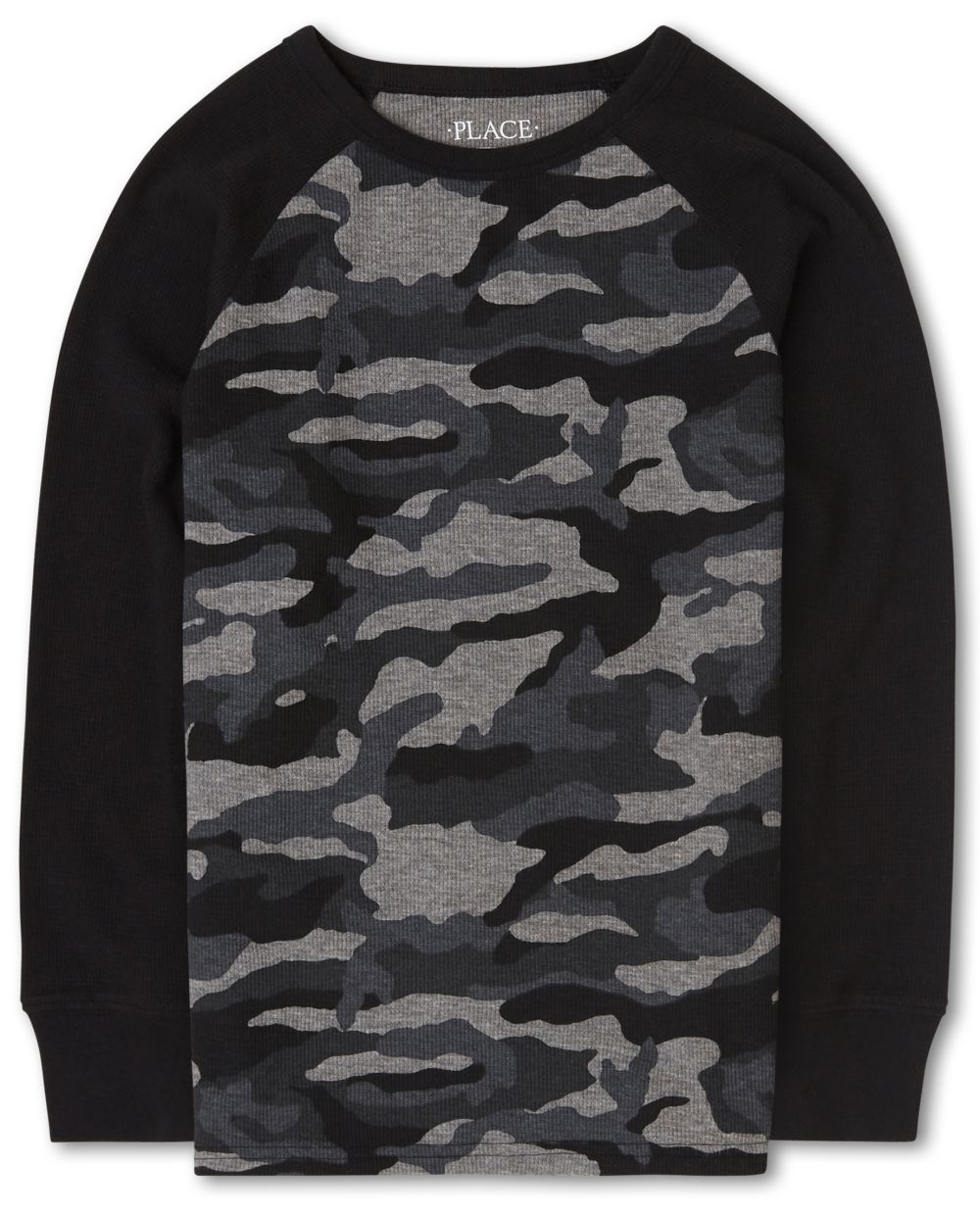 

Boys Boys Camo Thermal Top - Black - The Children's Place