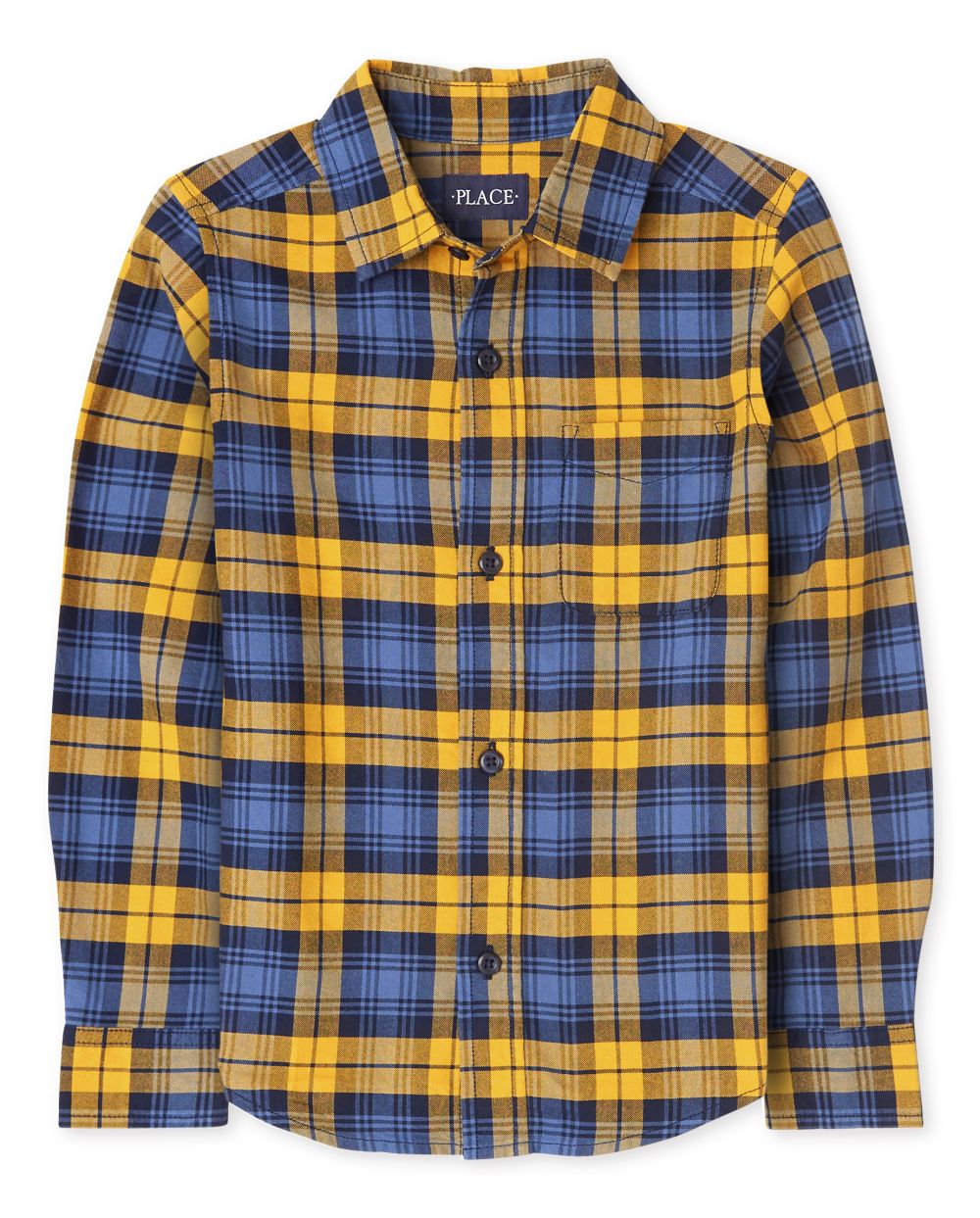 

s Boys Plaid Oxford Button Down Shirt - Yellow - The Children's Place