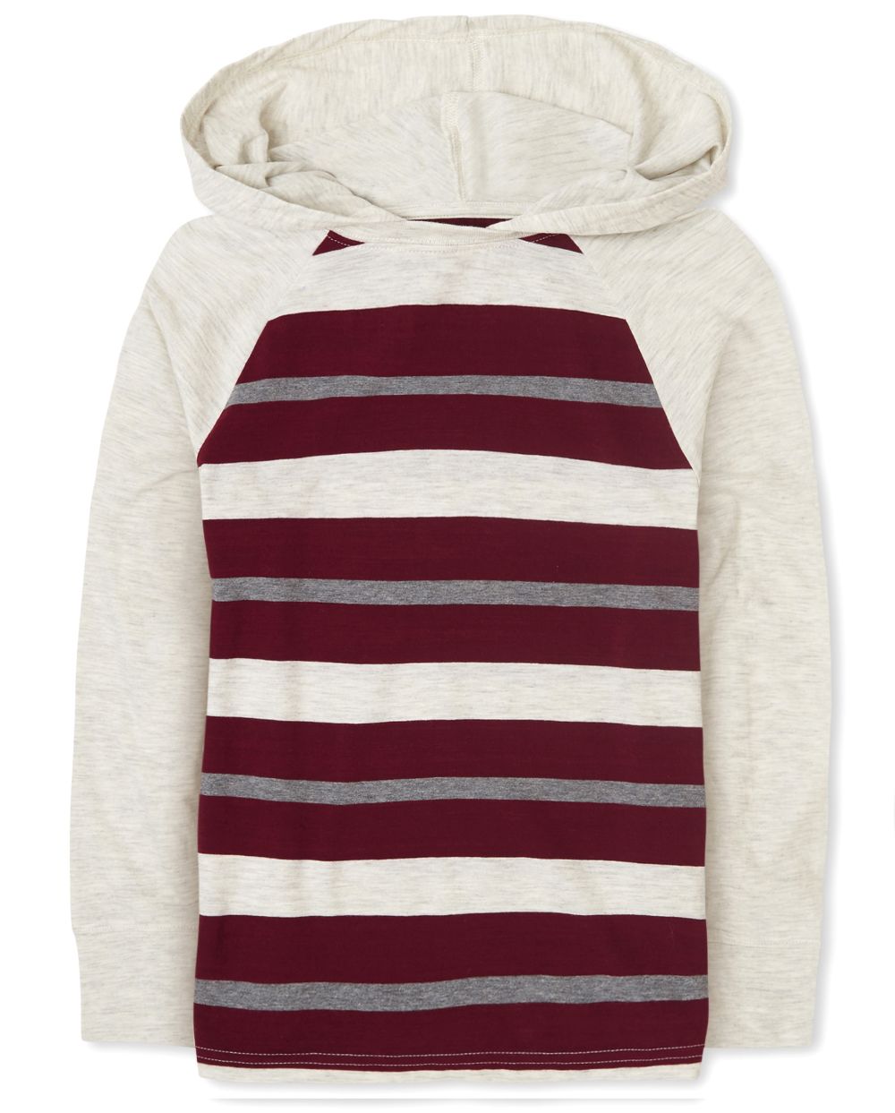 

Boys Boys Striped Raglan Hoodie Top - Red - The Children's Place
