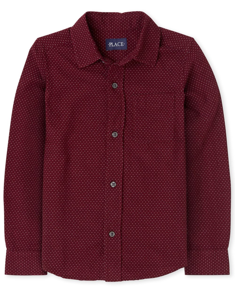 

Boys Boys Dobby Button Down Shirt - Red - The Children's Place