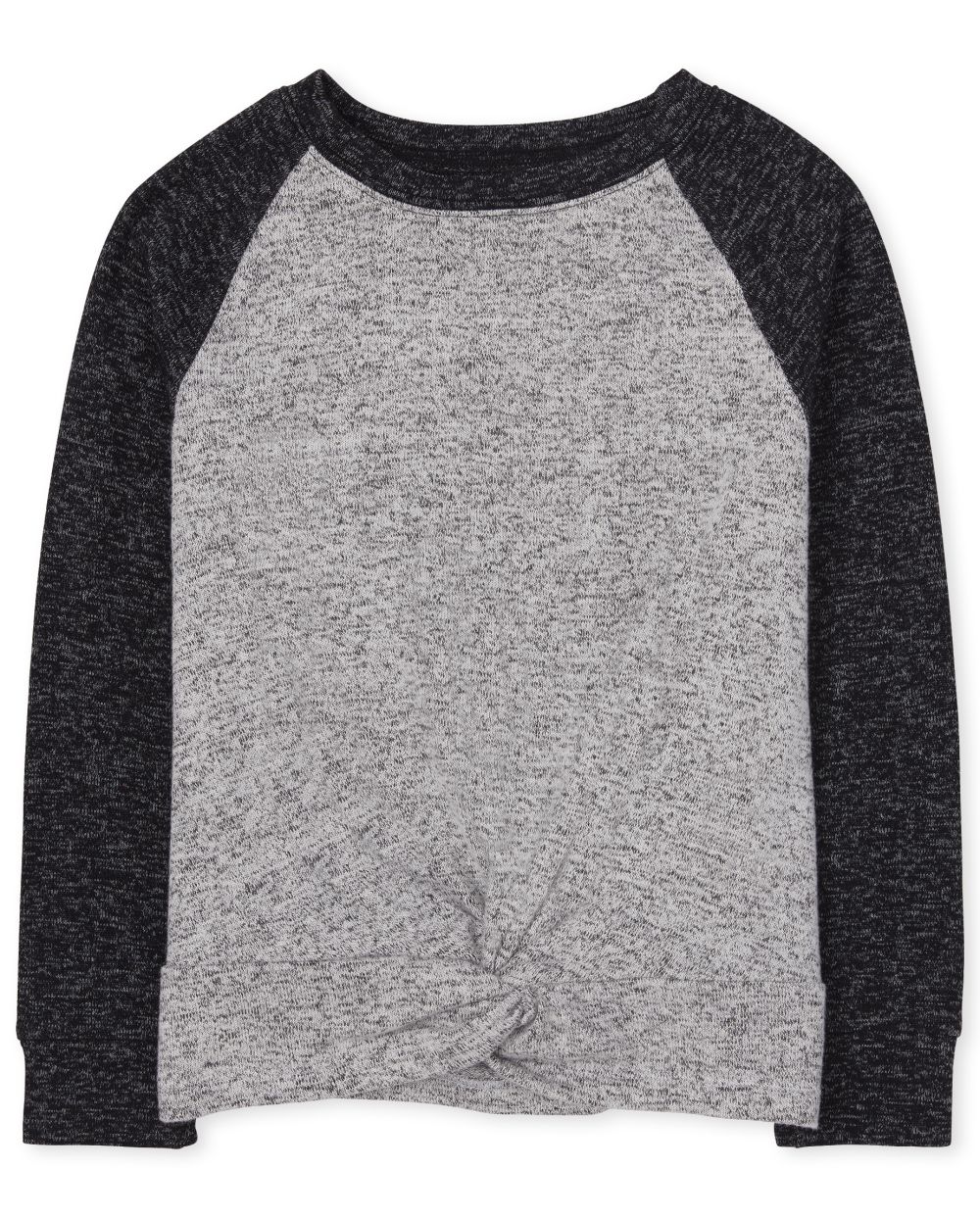 

Girls Active Twist Front Top - Black Sweater - The Children's Place