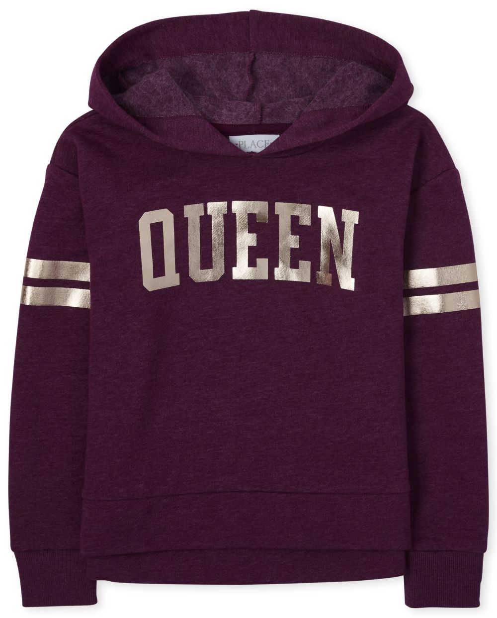 

Girls Active Striped Foil Hoodie Legging Top - Purple - The Children's Place