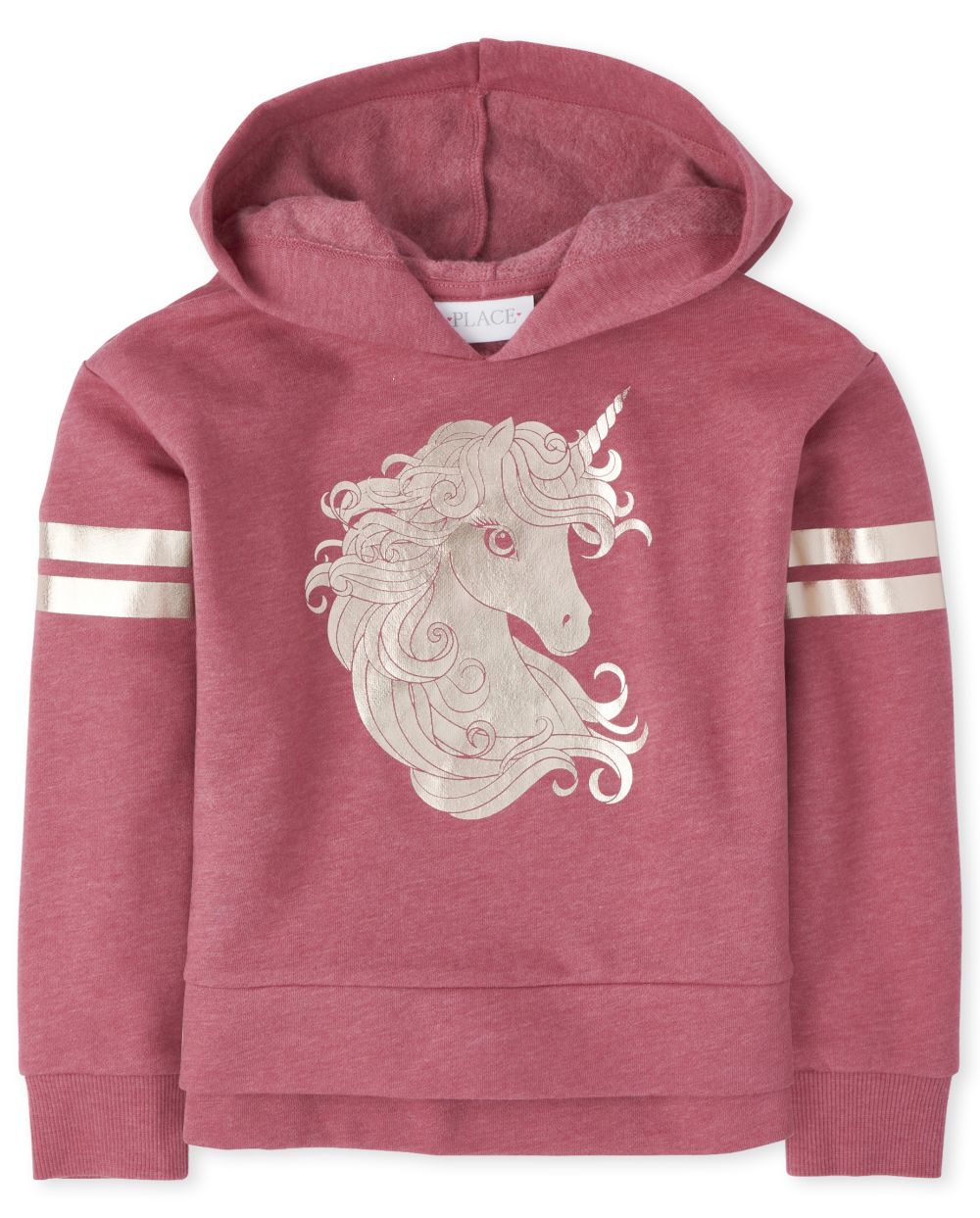 

Girls Active Striped Foil Hoodie Legging Top - Pink - The Children's Place