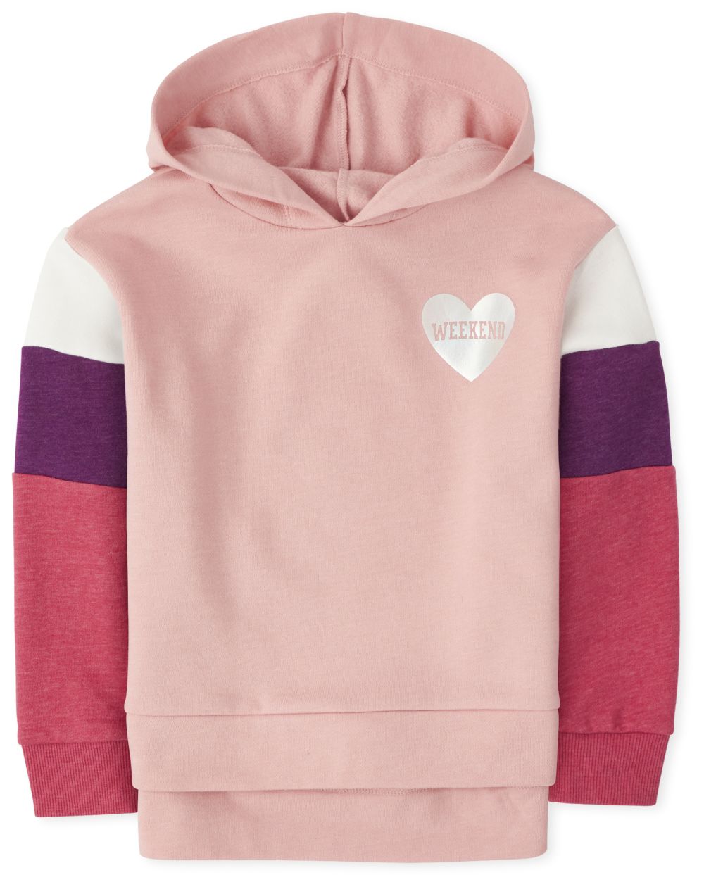 

Girls Active Heart Colorblock Hoodie Legging Top - Pink - The Children's Place