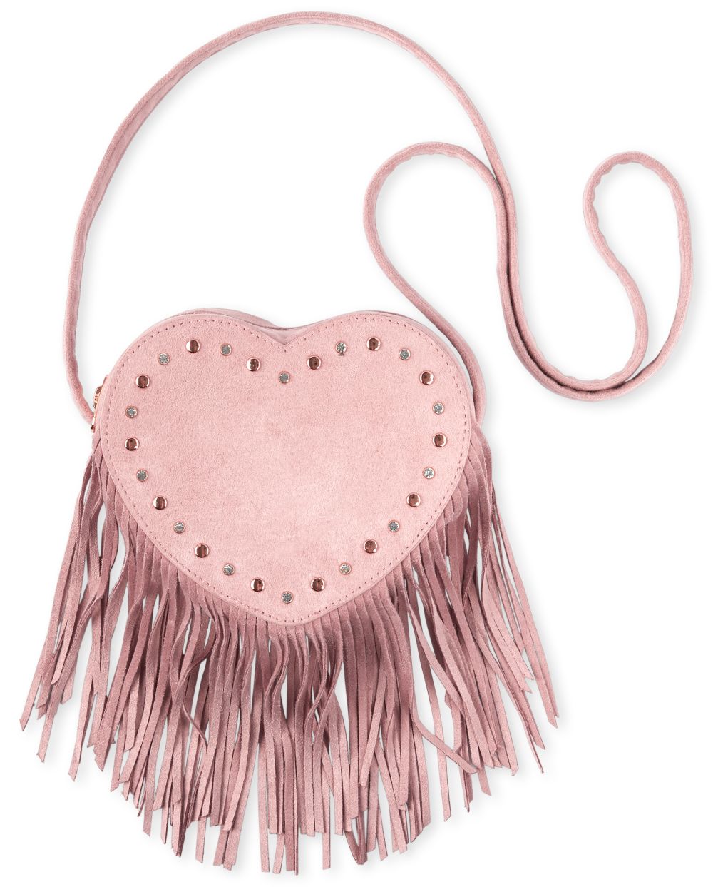 

Girls Heart Fringe Bag - Pink - The Children's Place