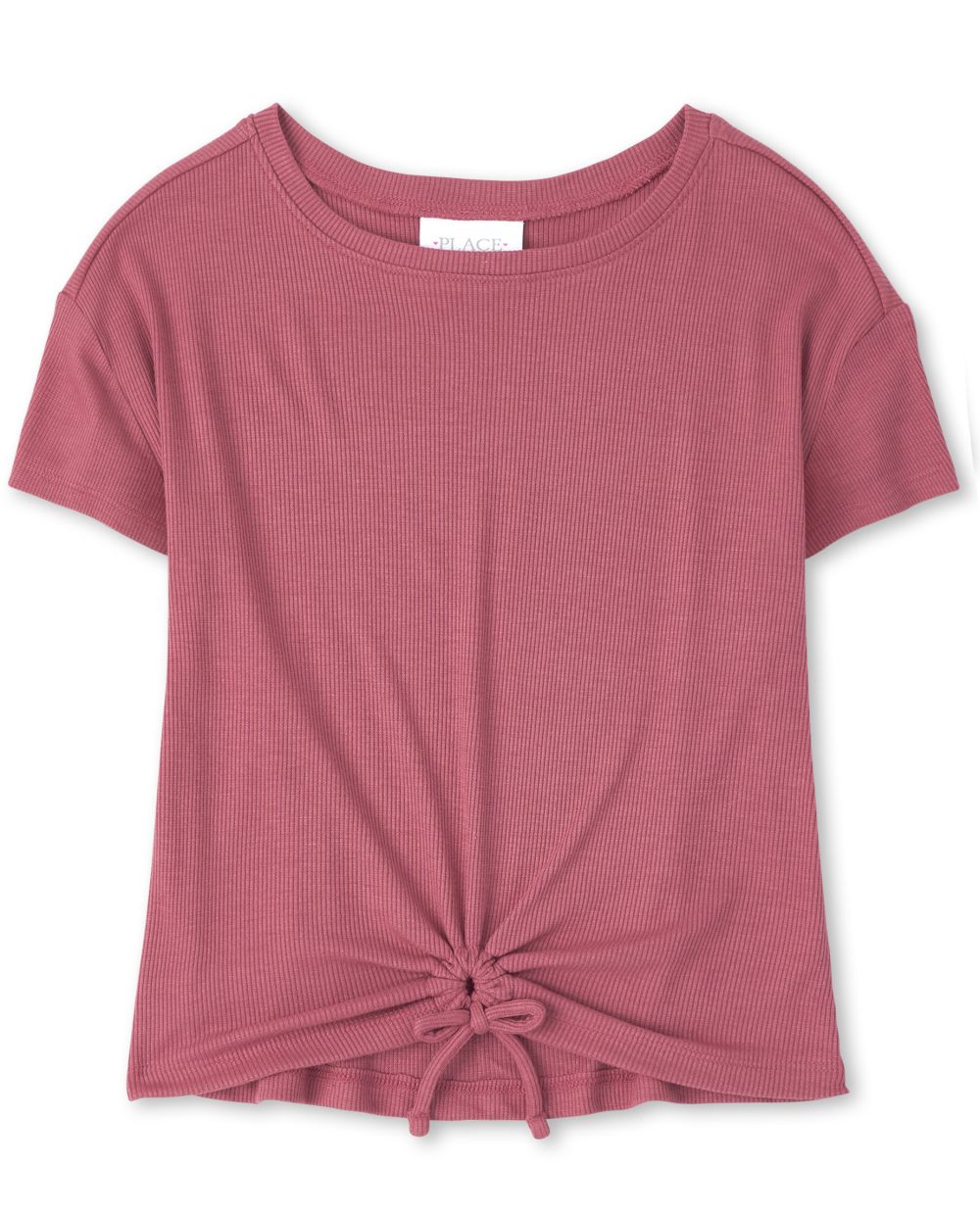 

Girls Cinched Tie Front Top - Pink - The Children's Place