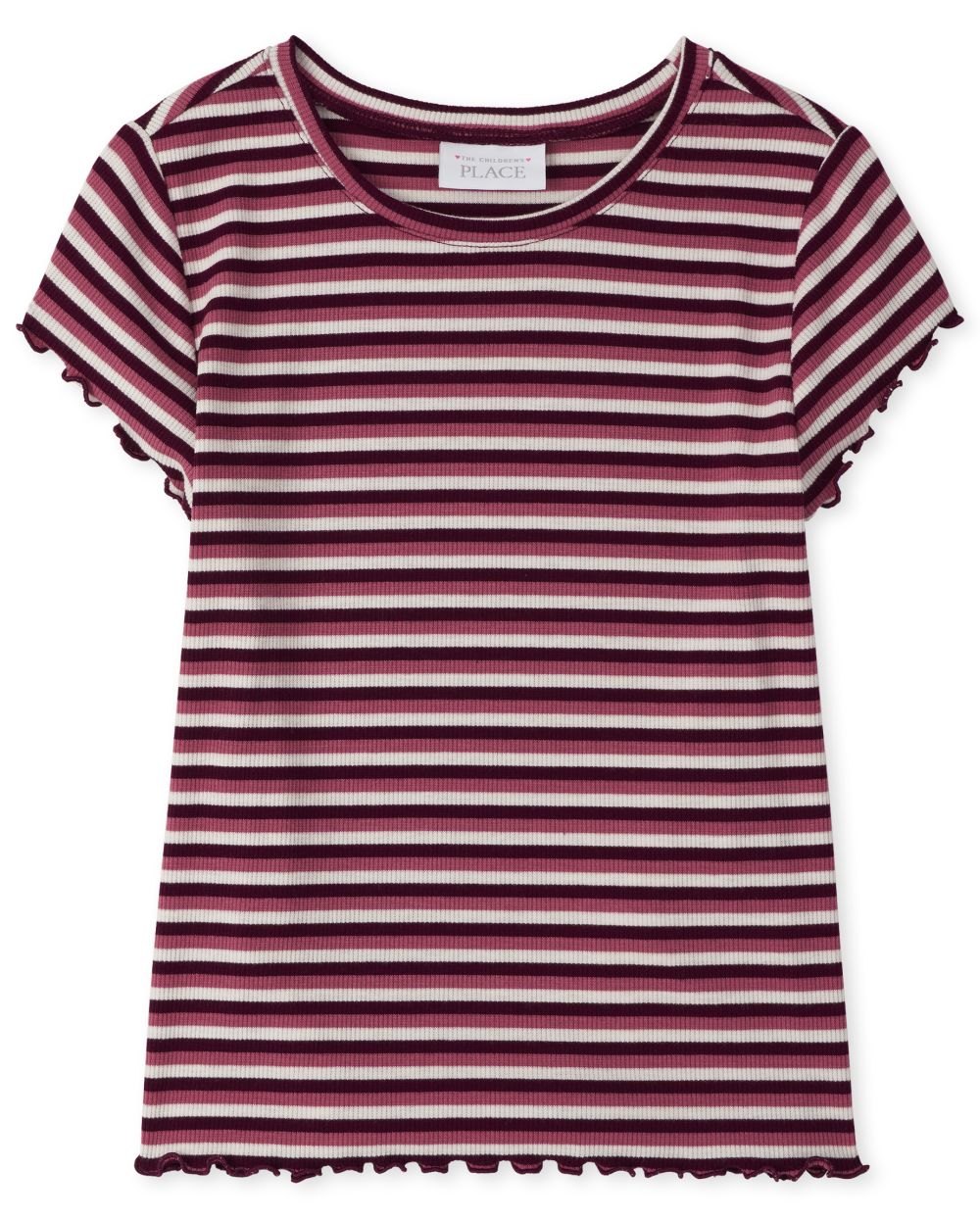 

Girls Striped Rib-Knit Top - Red - The Children's Place