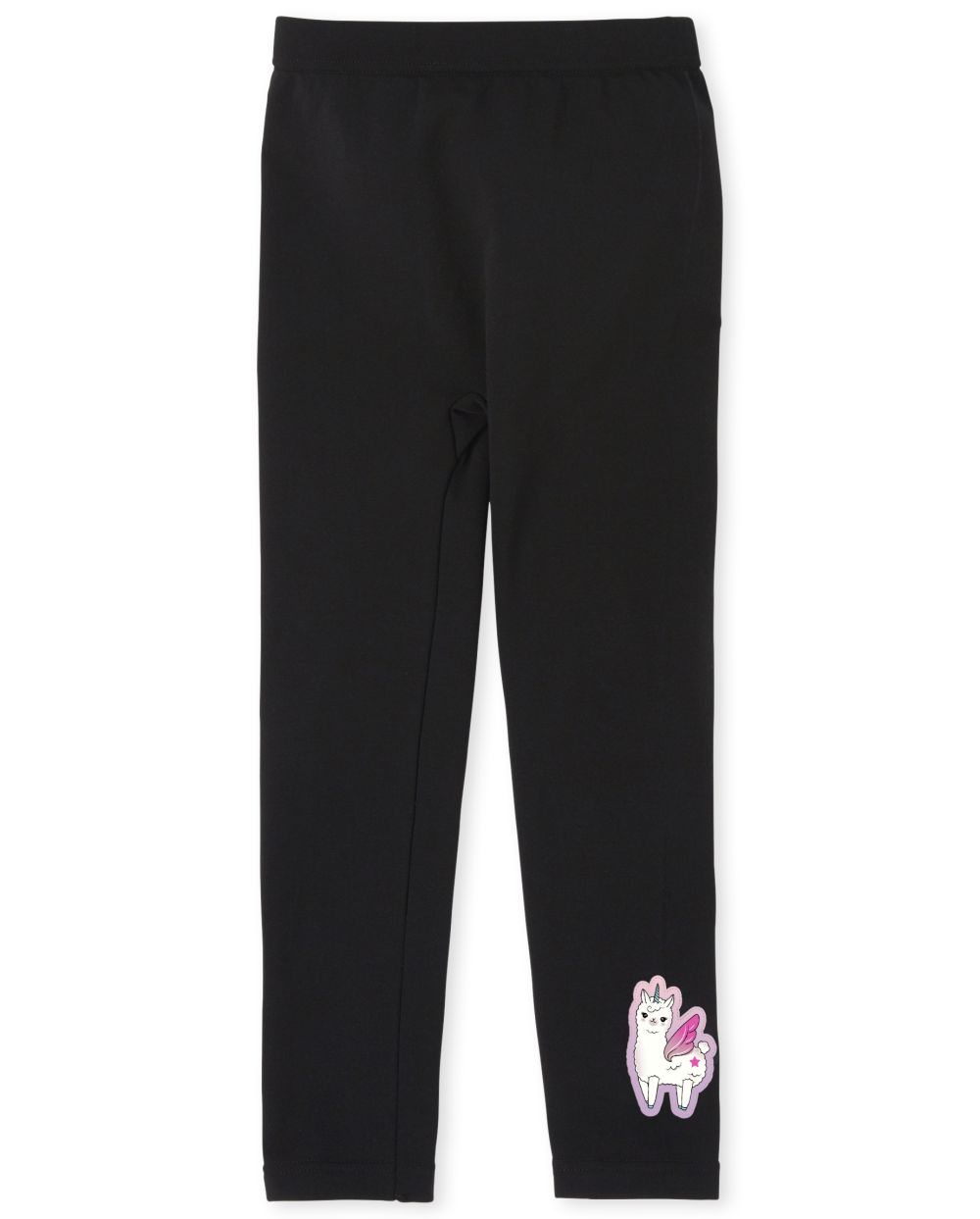 

Girls Lenticular Llama Fleece Lined Leggings - Black - The Children's Place
