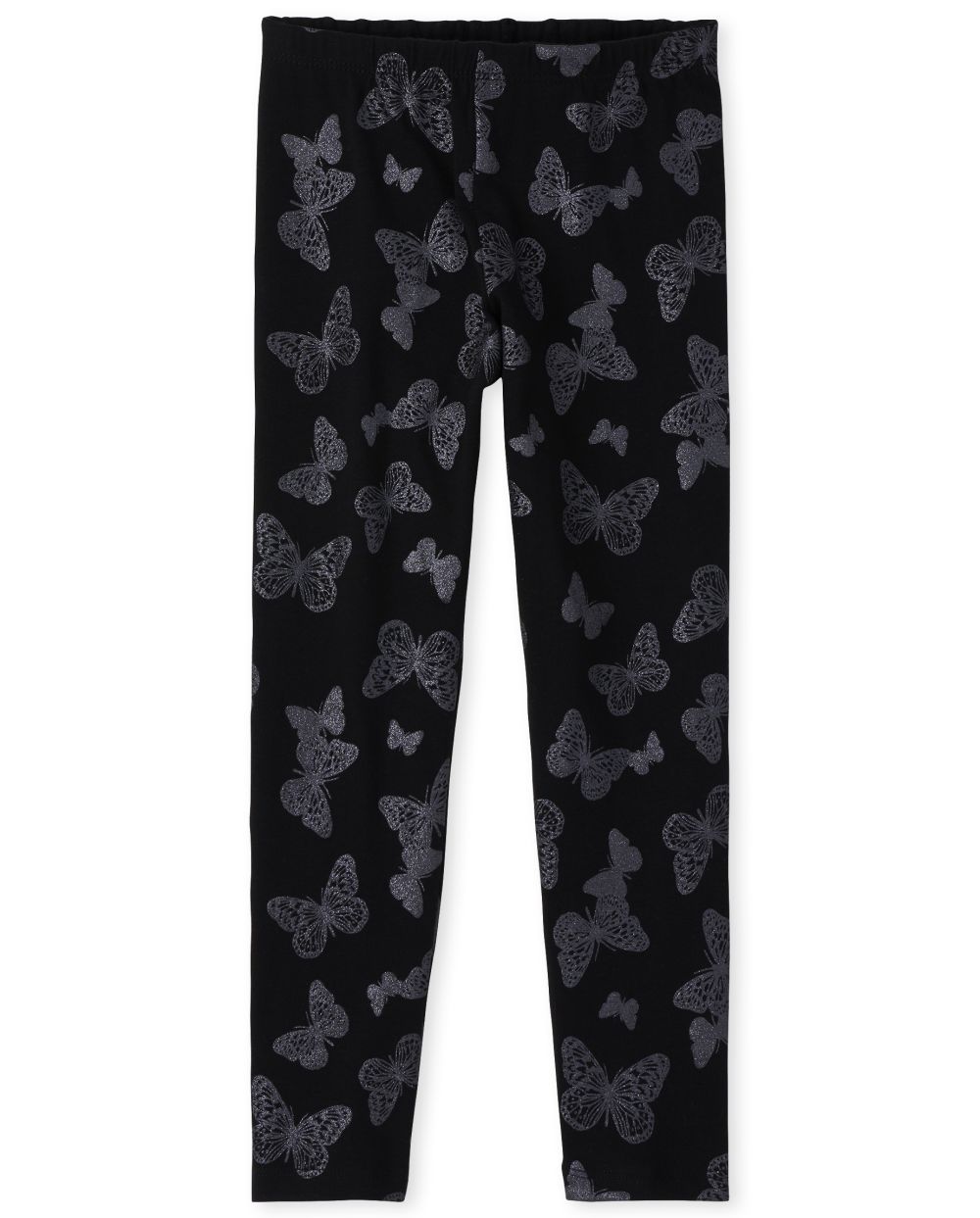 

Girls Glitter Butterfly Leggings - Black - The Children's Place