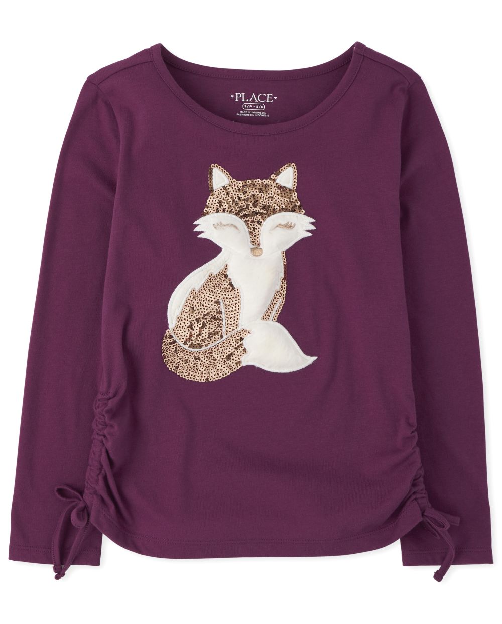 

Girls Fur Animal Side Tie Legging Top - Purple - The Children's Place