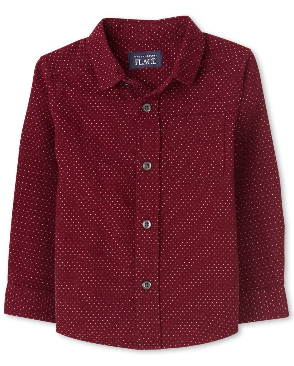 

s Baby And Toddler Boys Dobby Button Down Shirt - Red - The Children's Place