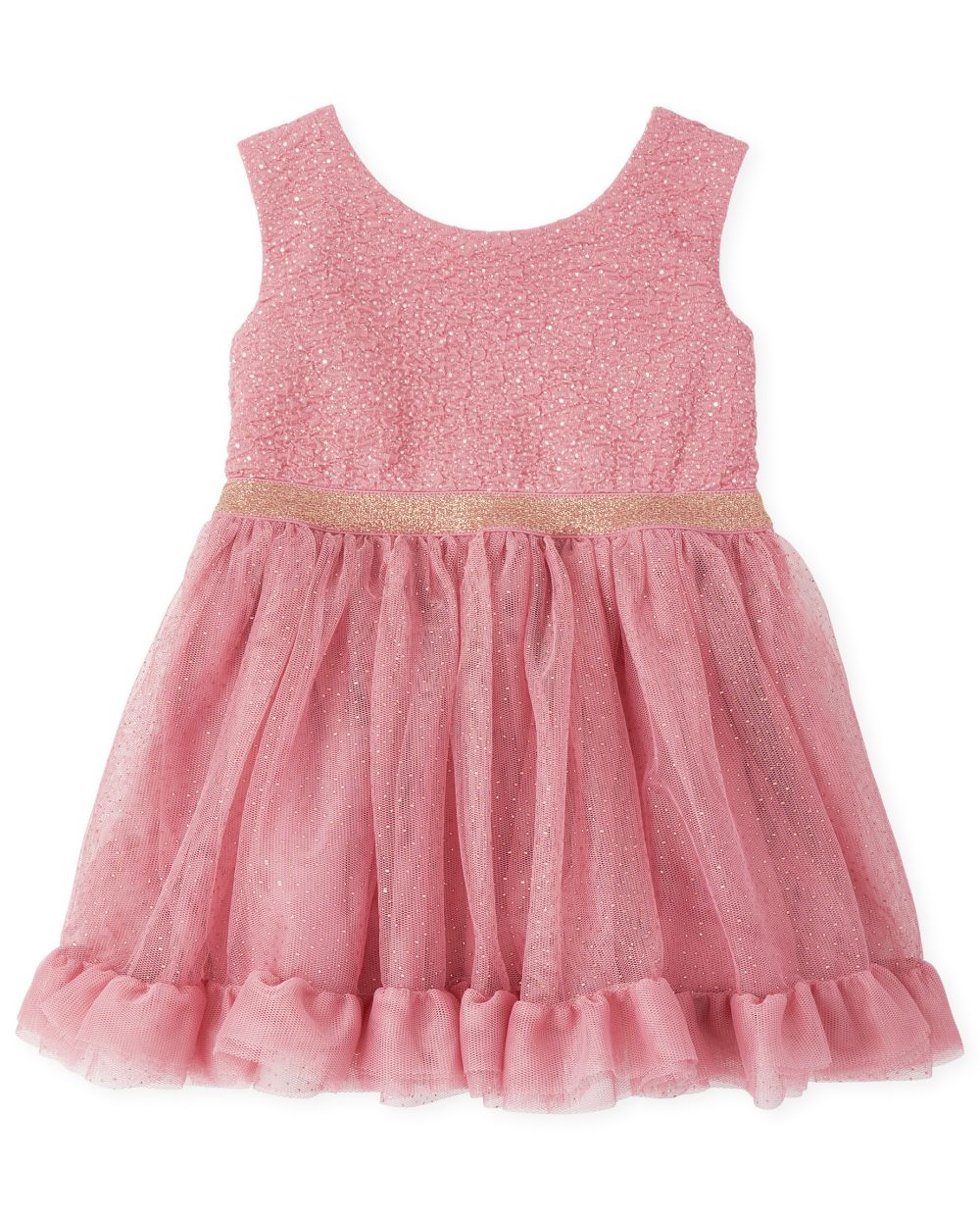 

s Baby And Toddler Foil Knit To Woven Dress - Pink - The Children's Place