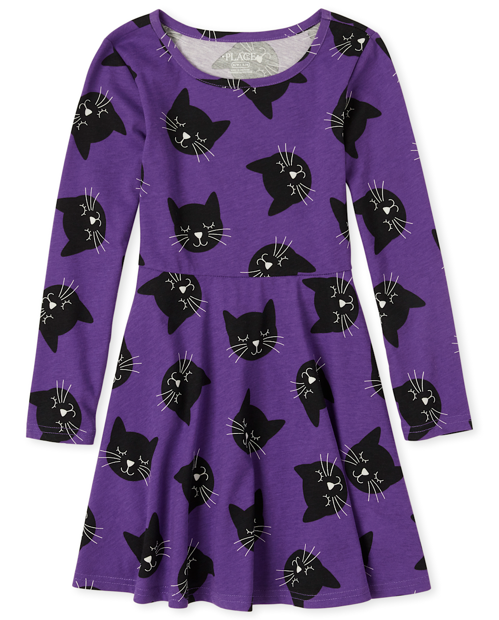 The Children’s Place Girls Halloween Cat Everyday Dress | Size Medium (7/8) | Purple | Cotton/Polyester The Children’s Place Girls Halloween Cat Everyday Dress | Size Medium (7/8) | Purple | Cotton/Polyester