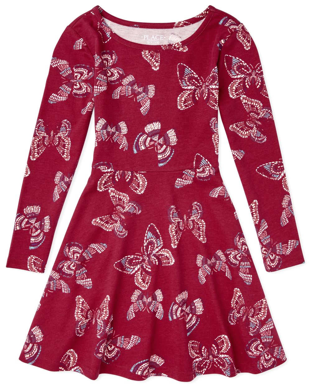 

Girls Print Skater Dress - Red - The Children's Place