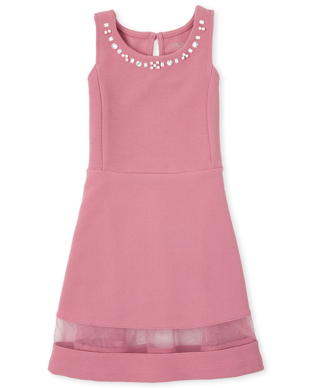 

Girls Jeweled Stretch Jacquard Dress - Pink - The Children's Place