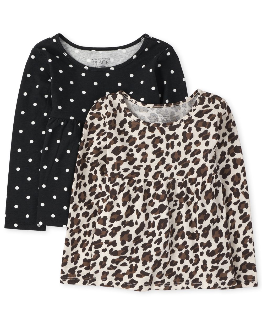 

s Toddler Leopard Dot Tunic Top 2-Pack - Brown - The Children's Place
