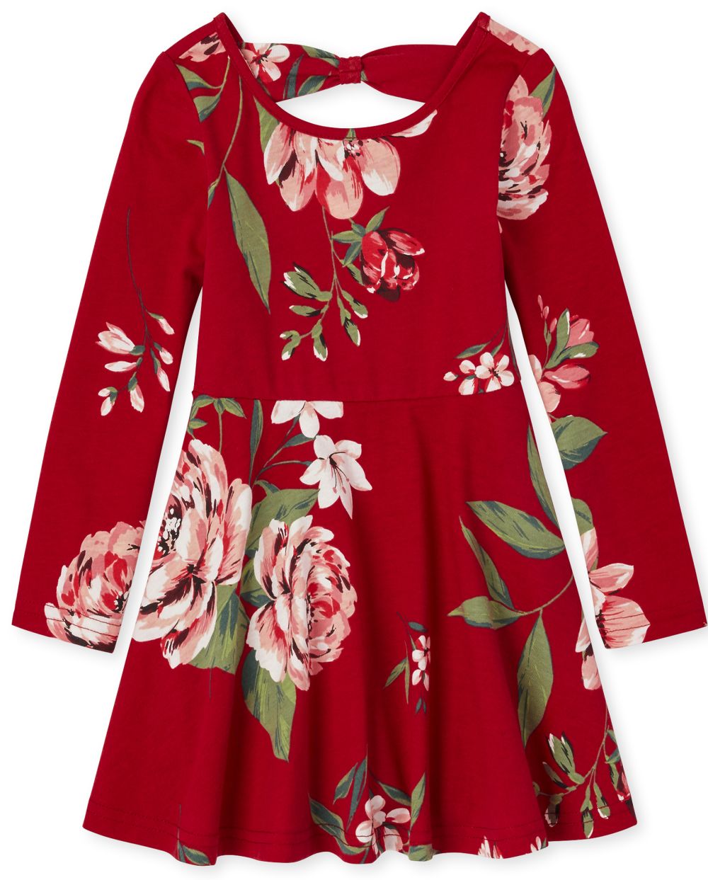 

s Baby And Toddler Floral Bow Back Skater Dress - Red - The Children's Place