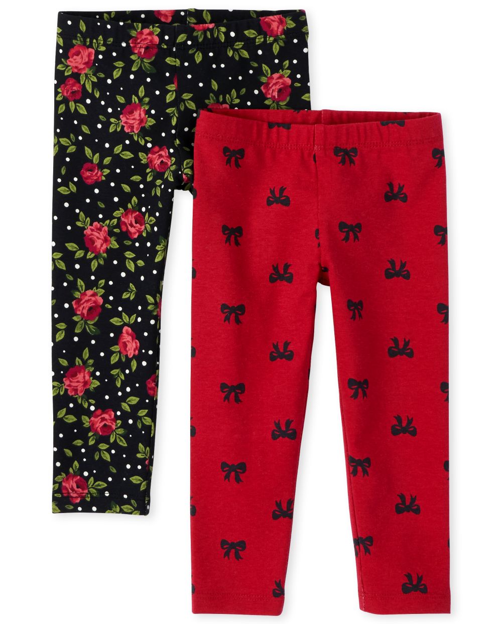 

Baby Girls Toddler Floral Dot Leggings 2-Pack - Red - The Children's Place