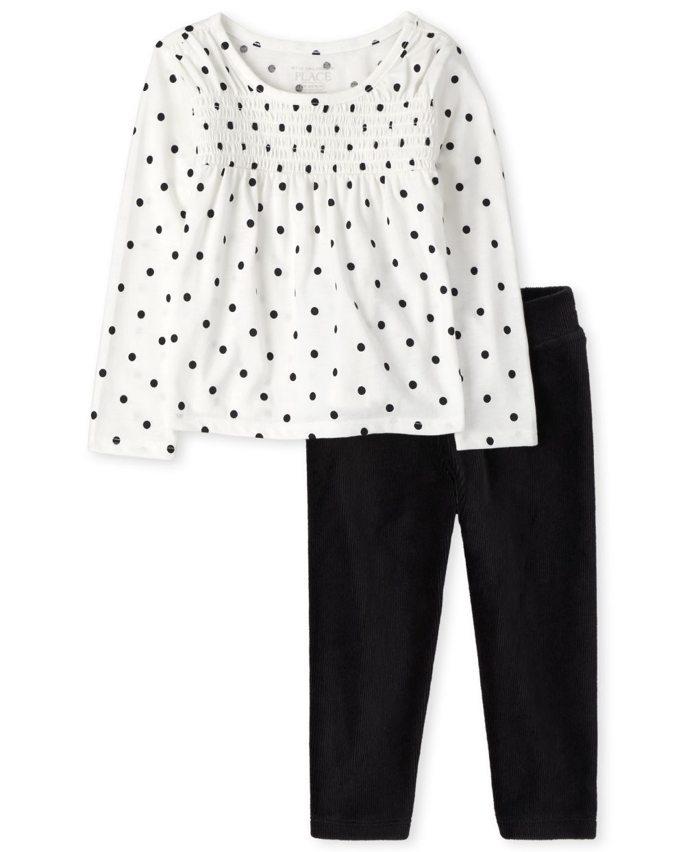

Baby Girls Toddler Dot Velour Leggings Set - White - The Children's Place