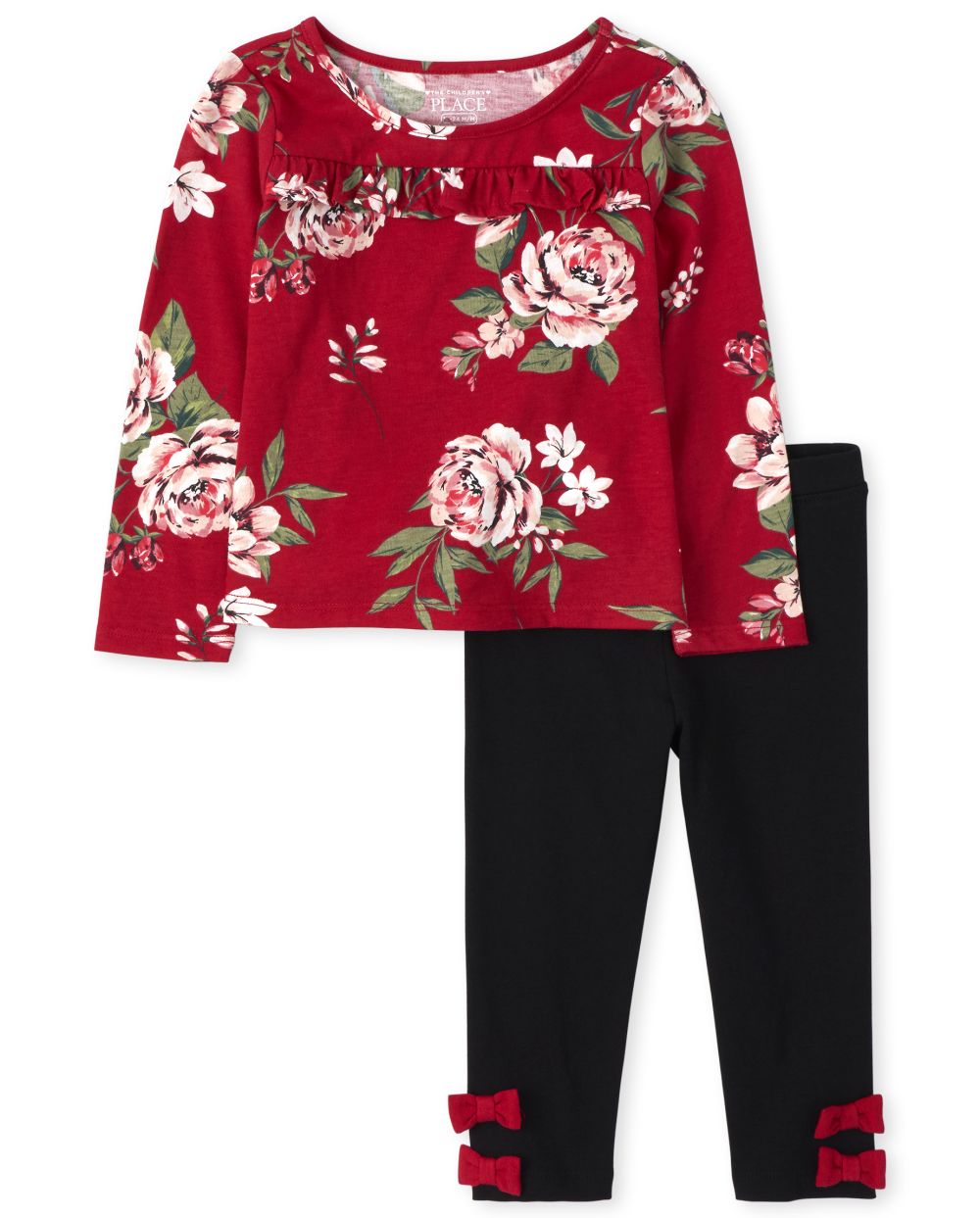 

Baby Girls Toddler Floral Outfit Set - Red - The Children's Place