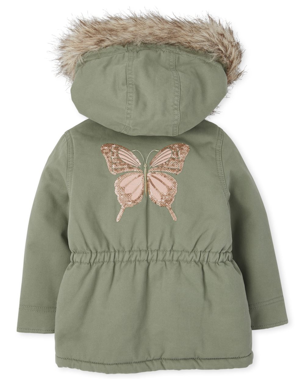 

s Toddler Sequin Butterfly Parka Jacket - Green - The Children's Place