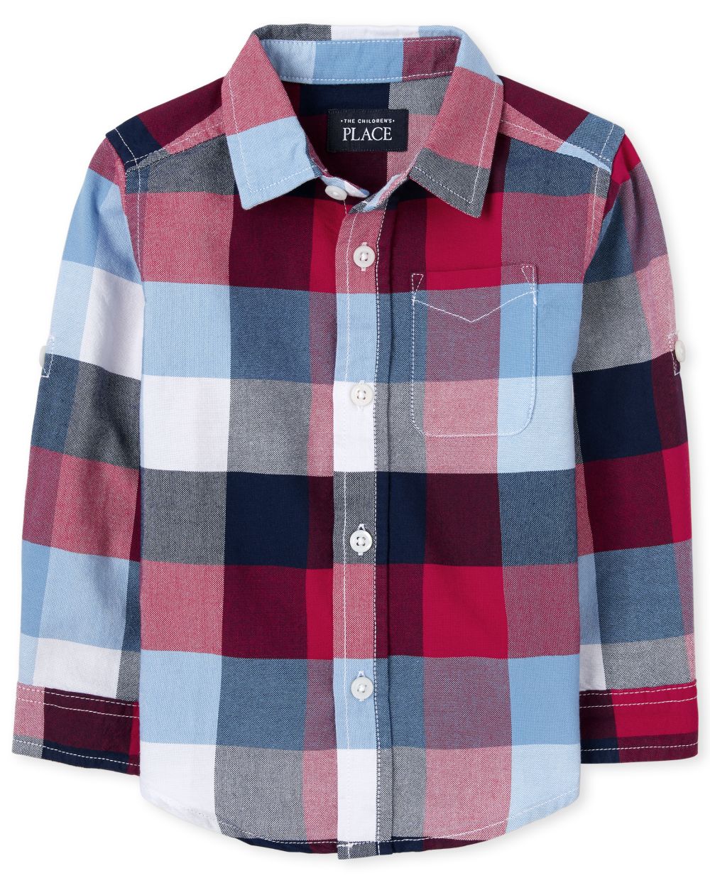 

s Baby And Toddler Boys Check Oxford Button Down Shirt - Red - The Children's Place