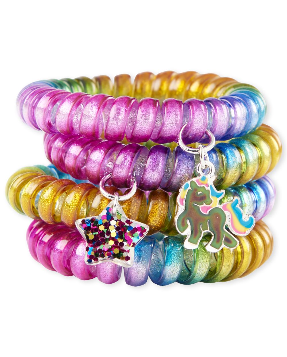

Girls Rainbow Unicorn Coil Bracelet 4-Pack - Multi - The Children's Place