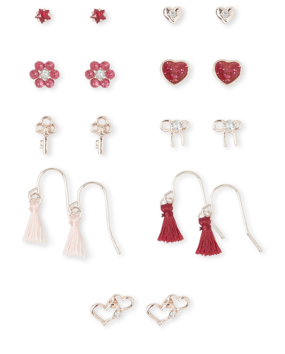 

Girls Tassel Heart Earrings 9-Pack - Multi - The Children's Place