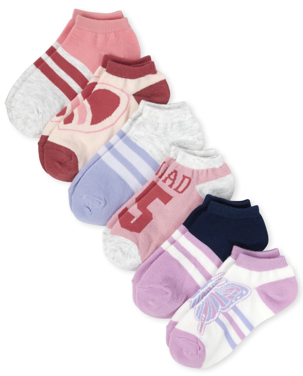 

s Butterfly Ankle Socks 6-Pack - Multi - The Children's Place