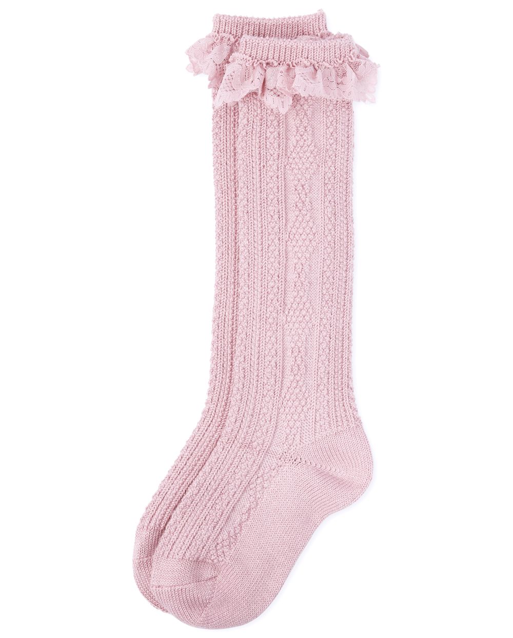 

Girls Lace Super Soft Boot Socks - Pink - The Children's Place