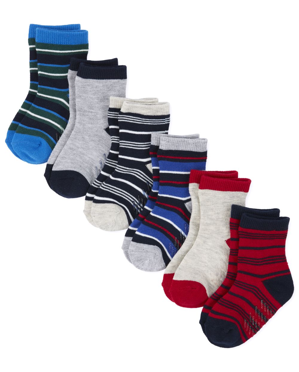 

s Toddler Boys Striped Midi Socks 6-Pack - Multi - The Children's Place